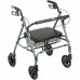 Heavy Duty Bariatric Rollator Walker with Large Padded Seat, Blue 1119173